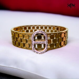 GOLD TONE HEXAGON BANGLE