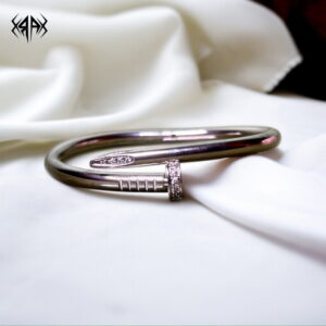 NAIL STONE BANGLE SILVER